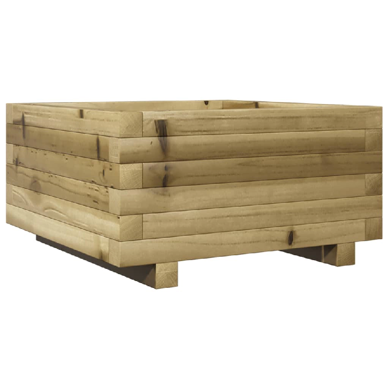Helloshop26 - Jardinière bac lit surélevé plantes fleurs terrasse jardin 50 x 50 x 26,5 cm bois de pin imprégné marron 02_0037631 - 3000213910940_0