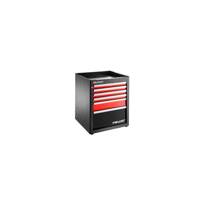 Jls3 meuble bas simple a 6 tiroirs, avec un tiroir power rouge - jetline - FACOM france | jls3-mbspower_0
