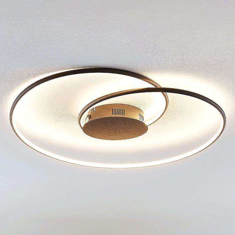 PLAFONNIER LED LINDBY JOLINE, Ø 70 CM, NOIR, MÉTAL