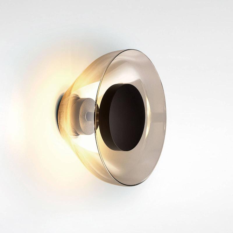 MARSET AURA APPLIQUE MURALE LED, Ø 18 CM, GRIS FUMÉ