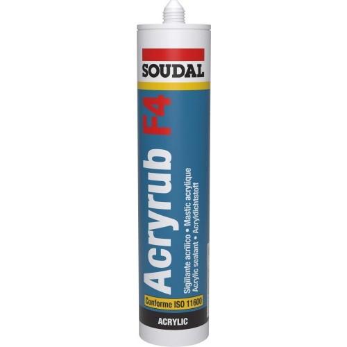 MASTIC DE REBOUCHAGE - ACRYLIQUE - 24X300 ML - GRIS - ACRYRUB F4 SOUDAL