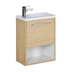 MOB-IN Ensemble meuble lave-mains NIKA + robinet - marron 3760232701539_0