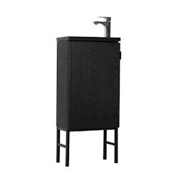 MOB-IN Ensemble meuble lave-mains chêne carbone + robinet STUDIO - 3701606503960_0