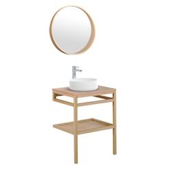 MOB-IN Meuble simple 60cm +vasque +miroir HOPP - beige 3760232703144_0