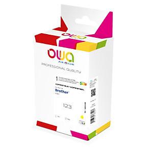 OWA CARTOUCHE D'ENCRE REMANUFACTURÉE COMPATIBLE POUR BROTHER LC123 - JAUNE