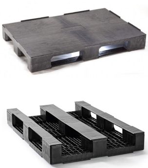 Palette plastique hygiénique 1200x800x150 mm - plateau plein - 3 semelles - charge 5000 kg statique et 1500 kg dynamique_0