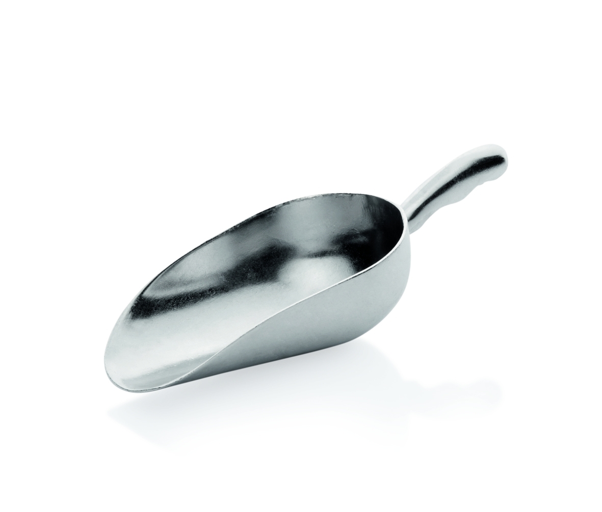 PELLE EN ALUMINIUM, SEMI-CIRCULAIRE - 2,5 LITRES - CUILLERON (CM) 30 X 16,5 - 42 CM