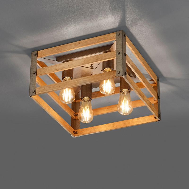 TRIO LIGHTING PLAFONNIER KHAN AU DESIGN VINTAGE À 4 LAMPES