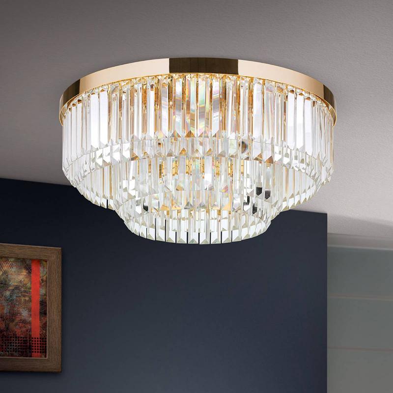 ORION PLAFONNIER LED PRISM DORÉ, Ø 55 CM