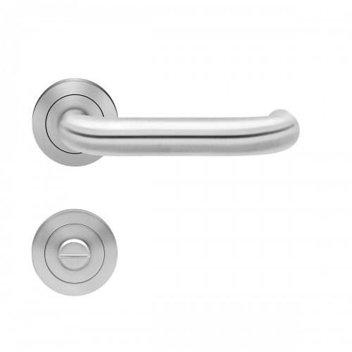 POIGNÉES DE PORTE SUR ROSACES RONDES SÉRIE ER17 CRÈTE XL - INOX SATINÉ -CONDAMNATION KARCHER DESIGN