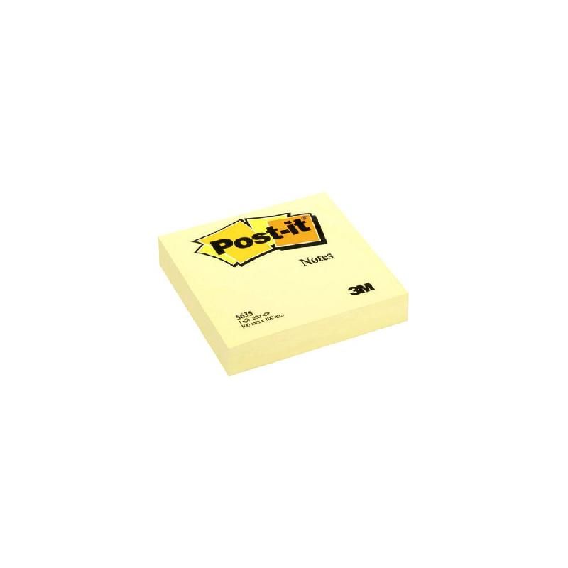 POST-IT® BLOC DE NOTES ADHÉSIVES - 100 X 100 MM - COULEUR : JAUNE