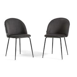 RATTATAN Lot de 2 chaises en velours décoratif d’intérieur, pieds en métal, design élégant pour cuisine, salle à manger, restaurant – Sara _0