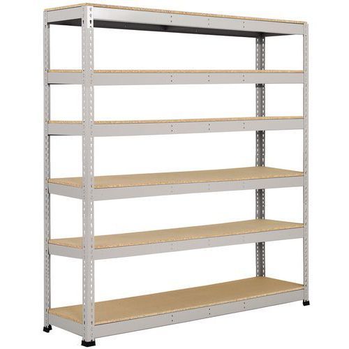 RAYONNAGE MANUTAN RAPID 1 2440X2440X915 6 TAB AGGLO GRIS