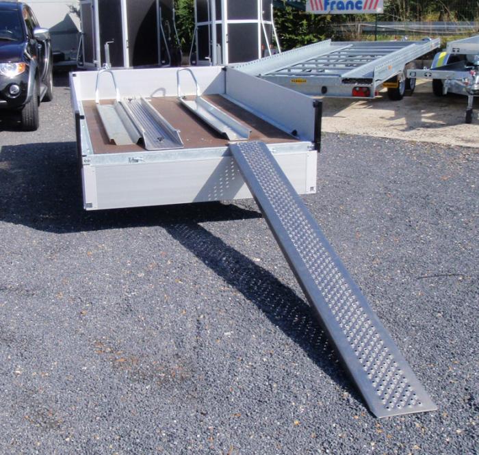 Remorque plateau 2 motos Humbaur 1420 - structure modulaire acier galvanisé - PTAC 1300 kg_0