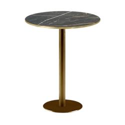 Restootab - Mange-debout Ø60cm Rome bistrot marbre feu - noir Bois manufacturé 3701665200527_0