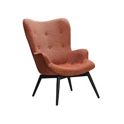 SalesFever Fauteuil rembourré | Revêtement en tissu structuré | Cadre en métal noir | L 80 x P 99 x H 92 cm | cuivre - cuivre polyester 394090_0