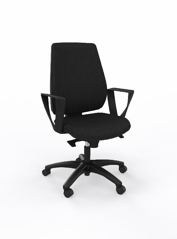SIÈGE BUREAU LANDER HAUT DOSSIER TISSU NOIR