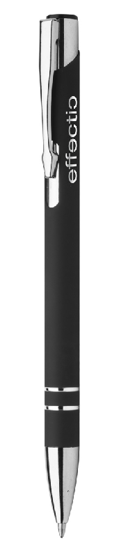 Stylo à bille twist en aluminium - finition caoutchoutée et gravure laser effet miroir - encre bleue_0