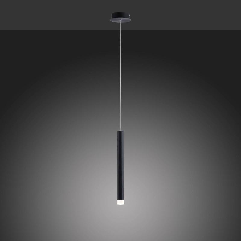 JUST LIGHT. SUSPENSION LED BRUNO À 1 LAMPE, NOIRE