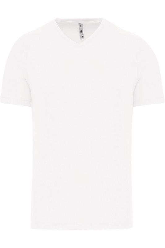 T-shirt de sport manches courtes col v homme Blanc XS 100% Polyester - XS blanc 3663639064767_0