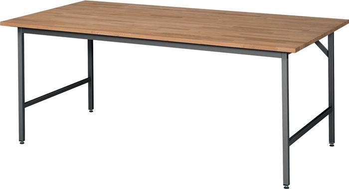 Table de travail L2000xP1000xH800-850mm - Plateau hêtre massif 25 mm - Châssis anthracite métallisé - Charge max 300 kg_0