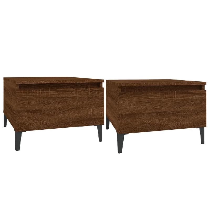 Tables d'appoint 2 pcs Chêne marron 50x46x35 cm Bois ingénierie Modèle Ombre Secure Prime - 819531_0