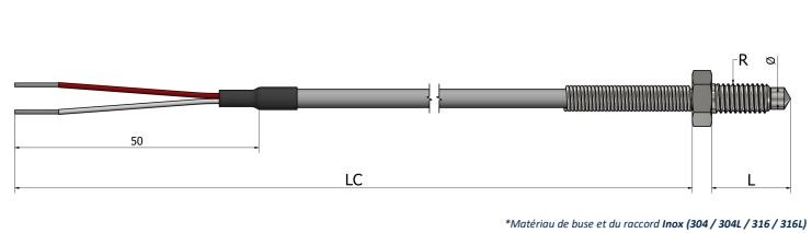 Thermistance à visser Buse - HR20 - PTC/NTC - Plusieurs options de montage et raccords_0