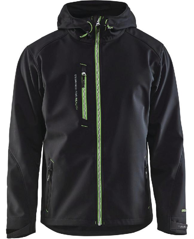 VESTE SOFTSHELL À CAPUCHE NOIR/VERT TAILLE XXXL - MANUTAN COLLECTIVITÉS