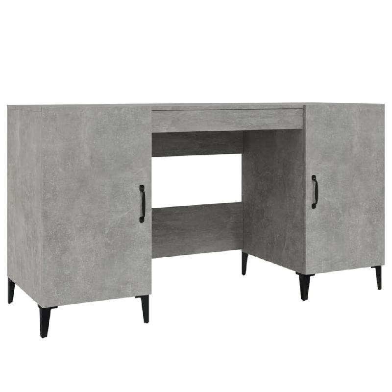 VidaXL Bureau Gris béton 140x50x75 cm Bois d'ingénierie Modèle Lofty Pure - 812775_0