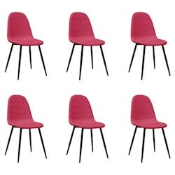 VidaXL Chaises à Manger Lot De 6 Rouge Bordeaux Velours - rouge 3082886_0