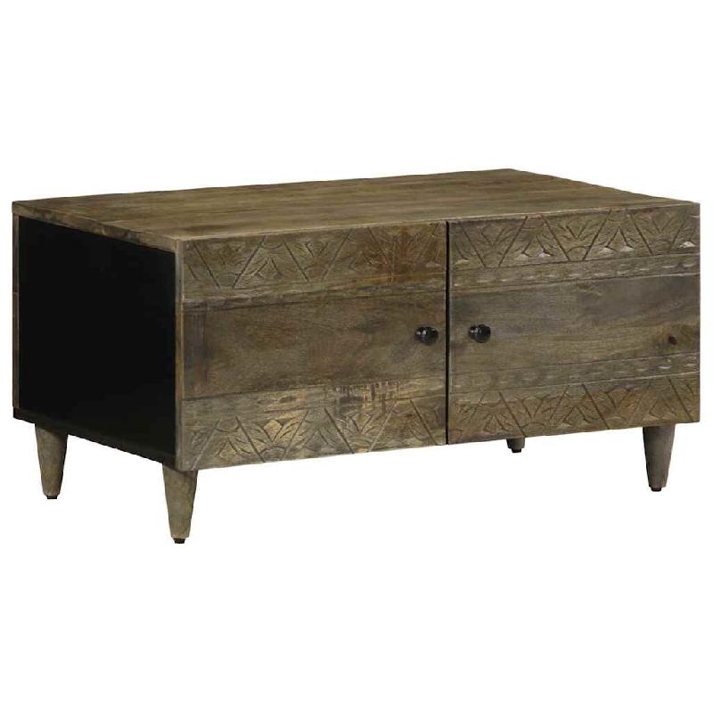 VidaXL Table basse gris clair 80x50x40 cm bois de manguier massif Modèle Sirius Chic - 4017797_0