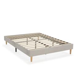 VS Venta-stock Base rembourrée Bari 140x190 cm Gris - gris polyester I24158_0