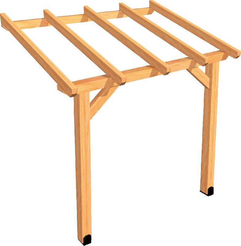 CARPORT EN BOIS À ADOSSER L2MXH1.93MXP1.50M BURGER - ABS2015