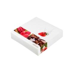 Boîte pâtissière décor Délices 250x250x50mm x150 JORIDEAL - blanc en carton 3519400614061_0
