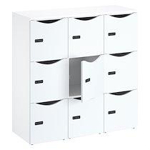 Casier de bureau Lockers 9 cases - Corps blanc, portes blanches - H 132,9 cm_0