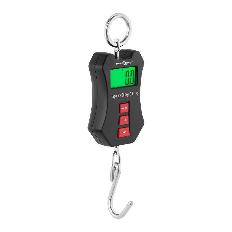 Crochet peseur balance - 200 kg / 100 g - Écran LCD rétroéclairé - Référence 14_0001228_0