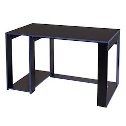 Décoshop26 - Bureau table de bureau pour ordinateur 120x60x76cm en MDF noir et bleu 04_0001451 - bleu 3000499632697_0