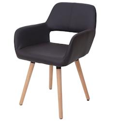 Décoshop26 - Chaise de salle à manger design rétro assise en PVC marron pieds clairs 04_0006302 - marron 3000261694403_0
