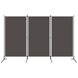 Décoshop26 - Séparateur de pièce cloison 3 panneaux 260 x 180 cm tissu gris et fer DEC030725 - gris 3000258084194_0