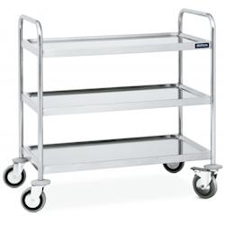 Distform Chariot de Service Inox Non Monté 3 étagères Acier inoxydable 1095x695x950x595x950mm - 698142986230_0