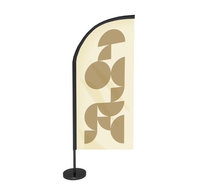 Drapeau de table personnalisé vendu avec son mât et son socle - modèle BEACH_0