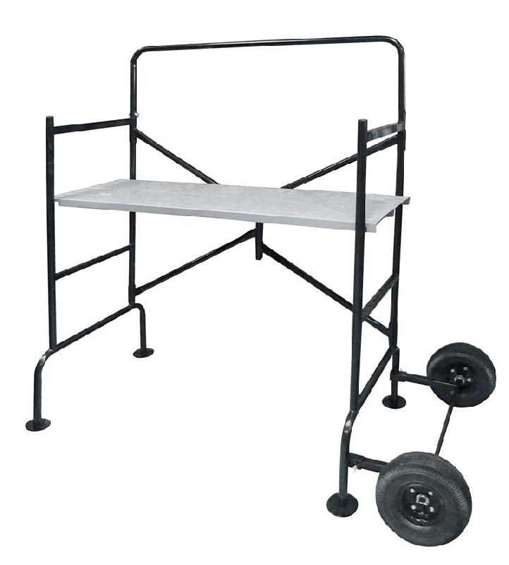 Échafaudage pliant de jardin RIBIMEX - hauteur de travail 2.88 m - robuste avec structure acier et roues gonflables_0