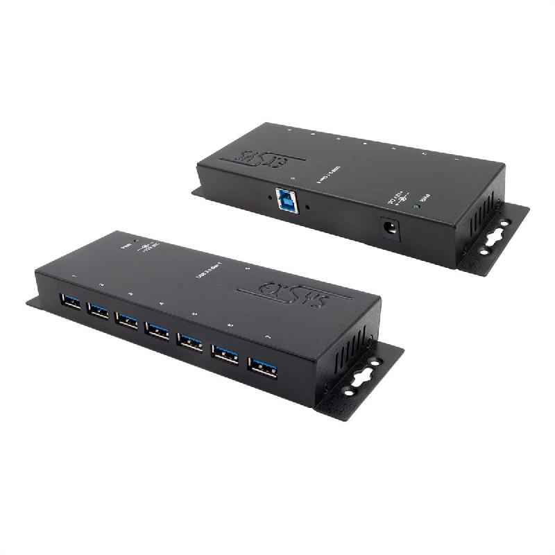 EXSYS EX-1188HMS-3 HUB USB 3.2 Gen1 à 7 ports, protection de surtension 15KV ESD et boîtier métallique_0