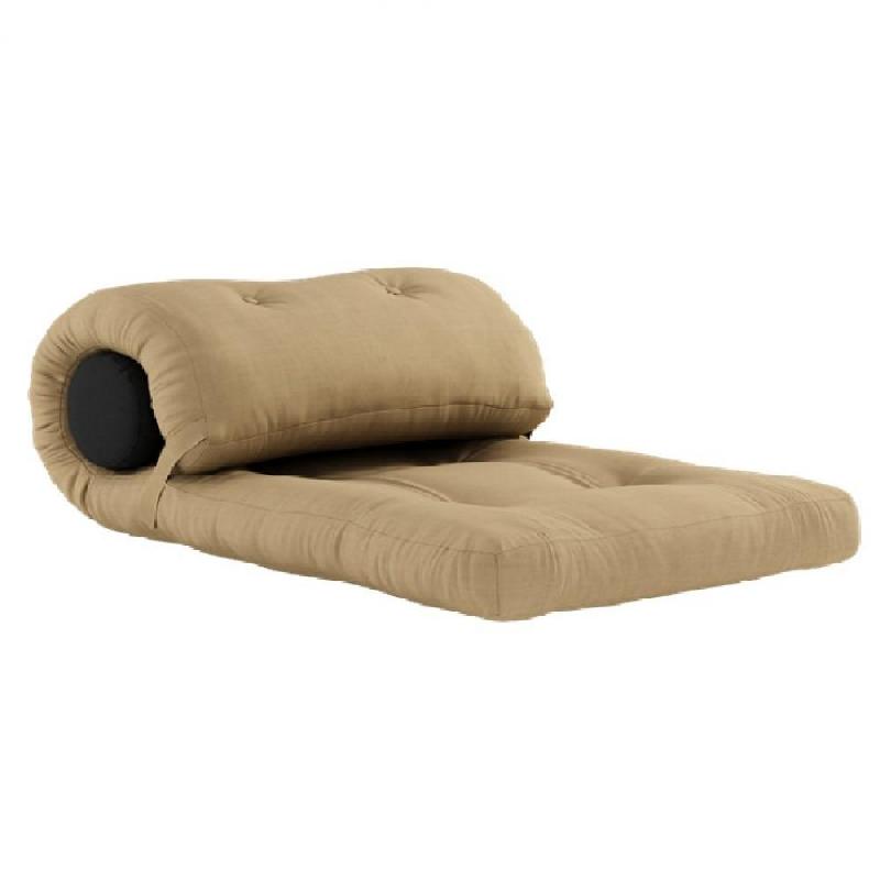 FAUTEUIL FUTON CONVERTIBLE WRAP COULEUR BEIGE BLÉ_0