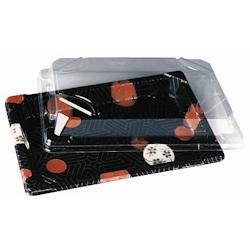 FHC - 1 200Pcs - Barquette sushi rectangulaire plastique décor 