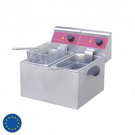 Friteuse de table électrique double bacs - 4 ou 8 litres - Inox - Thermostats de 0° à 190°C - Sofraca_0