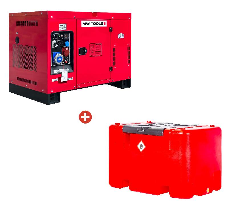 Groupe électrogène diesel 15kw + station de ravitaillement 400l MW-TOOLS dg150eppack2_0