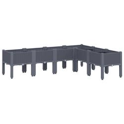 Helloshop26 - Jardinière bac lit surélevé plantes fleurs terrasse jardin avec pieds 160 x 120 x 42 cm PP gris 02_0038154 - 3000214113258_0