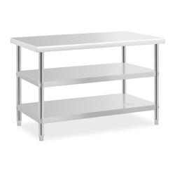 Helloshop26 - Table de travail inox - 120 x 70 x 5 cm - 200 kg - 2 tablettes  14_0007324 - 3001285499784_0