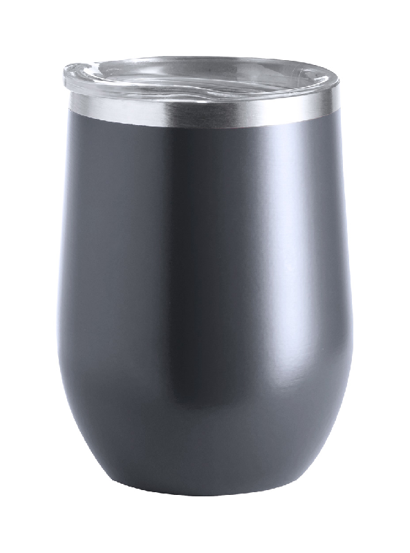 Mug thermo double paroi en acier inoxydable - 350 ml - Couleur gris foncé_0